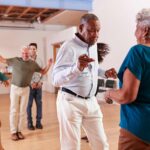 Older people attending dance classes for their physical and emotional health