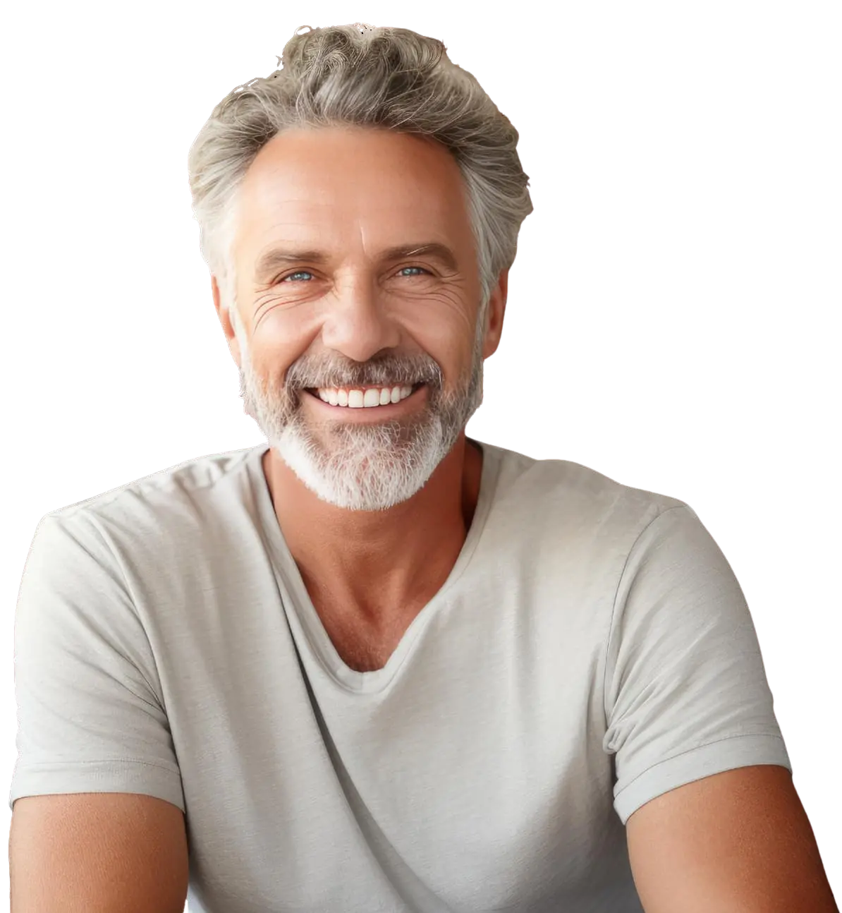 smiling older man looking at camera